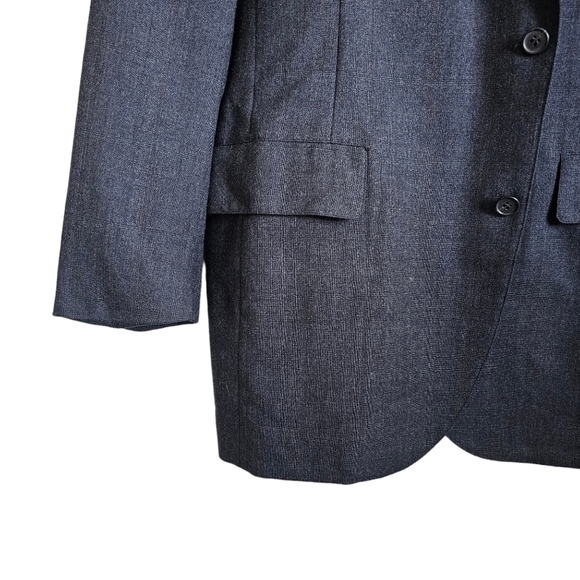 Brooks Brothers 100% Wool grey plaid unlined suit blazer jacket - Picture 5 of 11